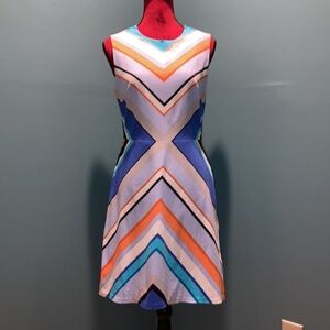 Maggy London Multicolor Chevron Dress